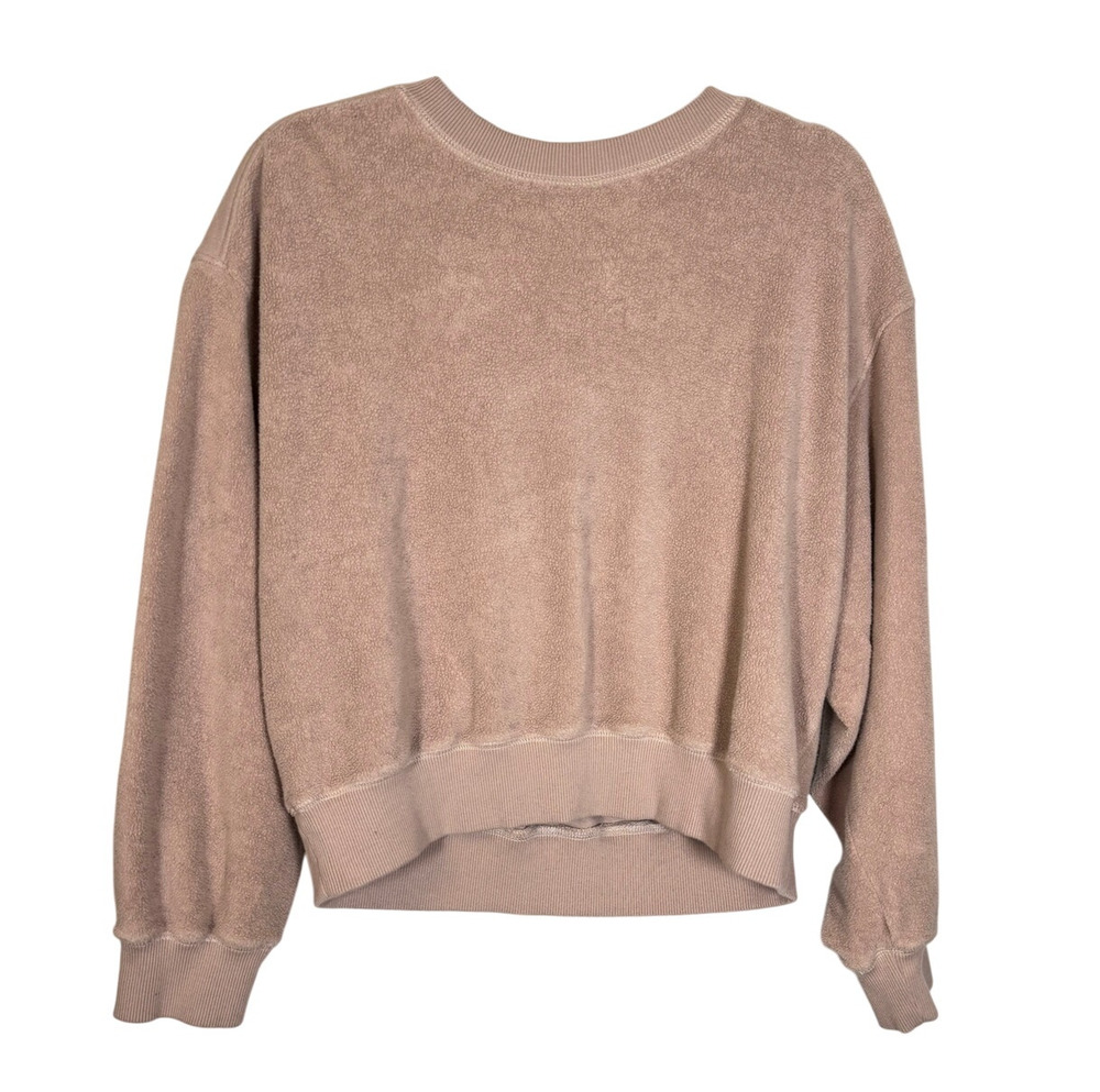 Nation LTD Sweatshirt Women's Medium 100% Cotton Pink Terry Cozy